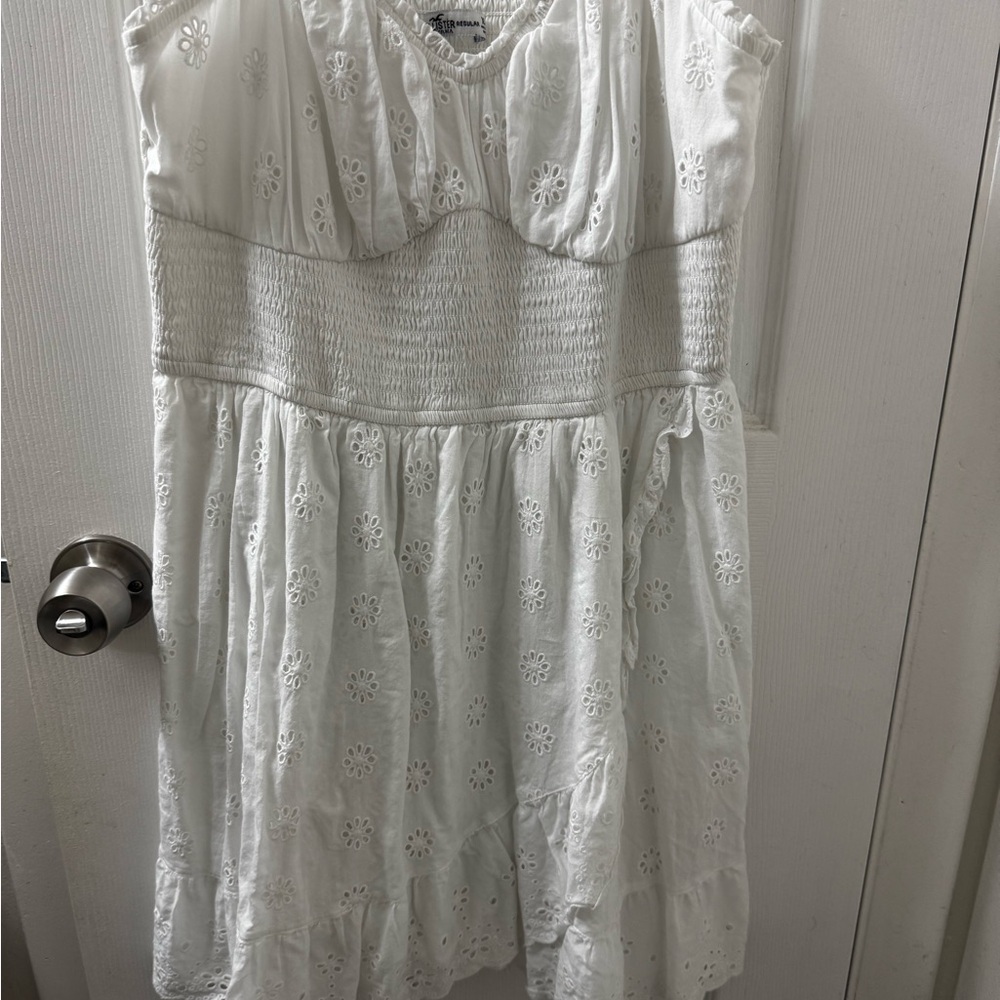 Hollister White Eyelet Smocked Top